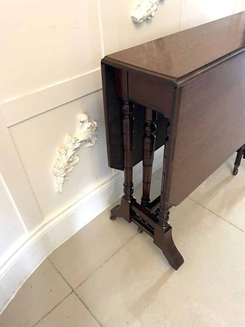 Antique Victorian Quality Solid Walnut Sutherland Table - Image 8